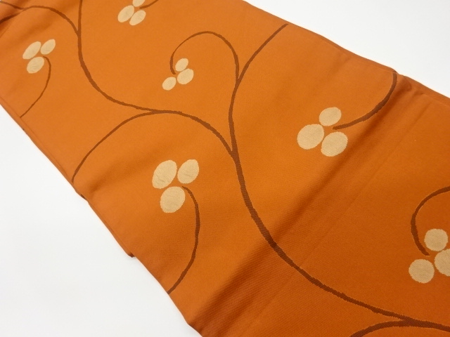 リサイクル　抽象唐草に実模様織出し袋帯